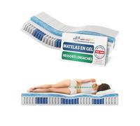 AM Qualitätsmatratzen - Matelas à Mousse Gel 140x200cm Moelleux - Matelas à Ressorts ensachés Mousse Gel 140x200 - Matelas avec Housse à Mousse Gel intégrée 6cm - 24cm Hauteur - Made in Germany