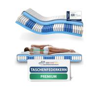 AM Qualitätsmatratzen - Matelas à Ressorts ensachés 200x200 cm Moelleux - 7 Zones de Confort - Housse Respirante et Lavable - Matelas 200 x 200 cm 24 cm epaisseur - 200/200 - Matelas orthopédique