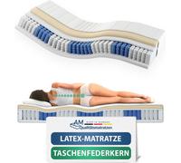 AM Qualitätsmatratzen | Matelas à ressorts ensachés en latex 80x200 cm - H3 - Fabriqué en Allemagne