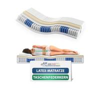 AM Qualitätsmatratzen - Matelas Latex 80x200cm Moelleux - Matelas à Ressorts ensachés Latex 80x200 - Matelas avec Mousse en Latex intégrée 4cm - 24cm Hauteur - Made in Germany
