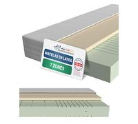 AM Qualitätsmatratzen - Matelas Latex à Mousse Froide 180x200cm équilibré - Matelas qualitatif avec revêtement en Latex de 4cm - 20cm Hauteur - qualité Allemande - 180 x 200