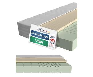 AM Qualitätsmatratzen - Matelas Latex à Mousse Froide 180x200cm équilibré - Matelas qualitatif avec revêtement en Latex de 4cm - 20cm Hauteur - qualité Allemande - 180 x 200