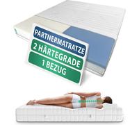AM Qualitätsmatratzen | Matelas partenaire Premium 7 zones 180x200 cm - H2 & H3 - Matelas à ressorts ensachés (480 ressorts/2m²)