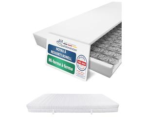 AM Qualitätsmatratzen - Matelas Ressorts bonell 140x200cm équilibré/Ferme - 19cm Hauteur - Made in Germany - Housse qualitative en Double Tissu à Fibre Climatique (200g/m²)