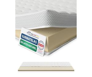 AM Qualitätsmatratzen - Surmatelas 100 x 200 cm Epais - Surmatelas Latex à Haute densité - Housse Respirante en Tencel Lyocell - sur Matelas en Latex 100x200 cm - Topper 100/200
