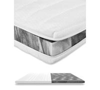 AM Qualitätsmatratzen - Surmatelas 135 x 180 cm Dur - Housse de surmatelas Amovible et Lavable - Surmatelas Ferme 135x180 Mousse 6 cm - Topper pour Un Bon Sommeil - 135/180