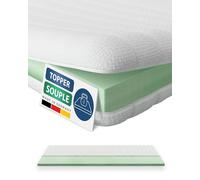 AM Qualitätsmatratzen - Surmatelas 160 x 200 cm Moelleux - Housse de surmatelas Amovible et Lavable - Surmatelas Mousse 160x200 6 cm - Topper Souple et Adaptable pour Un Bon Sommeil - 160/200 White