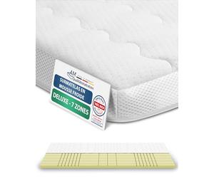 AM Qualitätsmatratzen - Surmatelas 160 x 200 Epais 8 cm - très Adaptable et Confortable - en Mousse Froide Durable à Haute densité - Housse Respirante et Lavable - surmatelas 160x200 cm avec 7 Zones
