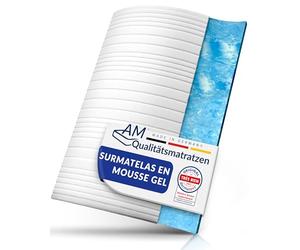 AM Qualitätsmatratzen - Surmatelas 180 x 200 en Mousse Gel - Surmatelas Souple et Adaptable - Housse Amovible et Lavable - sur Matelas memoire de Forme 180x200 6 cm - Haute qualité