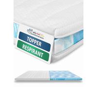 AM Qualitätsmatratzen - Surmatelas 200 x 210 en Mousse - épaisseur 6 cm - Souple et Adaptable - surmatelas Respirante pour Un Bon Sommeil - Housse Amovible et Lavable - 200x210cm