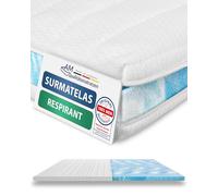 AM Qualitätsmatratzen - Surmatelas 90 x 190 en Mousse - épaisseur 6 cm - Souple et Adaptable - surmatelas Respirante pour Un Bon Sommeil - Housse Amovible et Lavable - 90x190cm