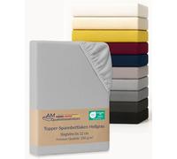 AM Qualitätsmatratzen Surmatelas Drap-Housse Haut de Gamme 120 x 180 cm (200 g/m²) Gris Clair - Fabriqué en Allemagne - Certifié Oeko-TEX - Drap-Housse Jersey