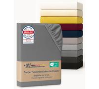 AM Qualitätsmatratzen Surmatelas Premium Drap-Housse 70x180cm (200 g/m²) Anthracite - Fabriqué en Allemagne - Certifié Oeko-TEX - Drap-Housse en Jersey
