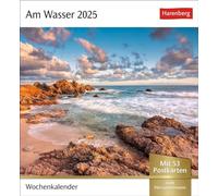 Am Wasser Calendrier de cartes postales 2025 - Calendrier hebdomadaire avec 53 cartes postales : calendrier au format carte postale à poser. 53 cartes postales avec inscription « Am Wasser »