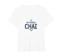 Am Yisrael Chai IDF Support Jewish Pride Cadeau T-Shirt, Femme Grandes Tailles, Blanc, 6X
