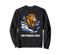 Am Yisrael Chai Lion of Juda Drapeau israélien Anglais Sweatshirt