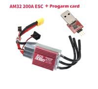 AM32 Brushless ESC 60A 80A 160A 200A avec BEC 6V 2A ou 5A Compatible avec 2-6S Lipo compatible avec les voitures et camions Crawler RC à l'échelle 1/10(200A with Card)