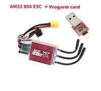 AM32 Brushless ESC 60A 80A 160A 200A avec BEC 6V 2A ou 5A Compatible avec 2-6S Lipo compatible avec les voitures et camions Crawler RC à l'échelle 1/10(80A with Card)