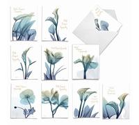 Am6221smg-b1 X 10 Blooming Expressions : 10 cartes de condoléances assortis avec fleurs Redéfinition Comment nous Avons de Percevoir la beauté, avec enveloppes.