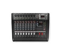 AM8A - Table de mixage 8 canaux avec amplificateur 1000 Watts intégré, Bluetooth, MP3/USB/SD, 16 effets digitaux, Entrée RCA