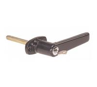 Ama Poignée universelle pour cabine Tracteurs Zamak avec serrure - Longueur 117 mm, Goupille cadre fileté 8 mm, couleur noire, fabriquée en Italie