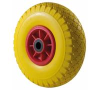Ama Roue pour chariots jaune en polyuréthane 3,00 x 4" - Charge 50 kg, diamètre 250 mm, structure solide avec roulement pour mouvement fluide