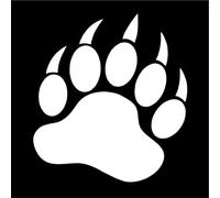 AMA SHOP Autocollant pré-réglé patte d'ours |Couleur blanche|Convient pour casque de voiture moto|Decal|