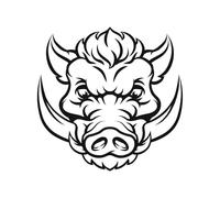 AMA SHOP Autocollant pré-réglé sanglier modèle 18 couleur noire |Convient pour casque de voiture moto PC, ordinateur portable |Decalcomanie|Passion Chasse