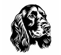 AMA SHOP Autocollant préréglé chien race cocker épagneul |Couleur noire|Convient pour casque de voiture moto|Passion Chasse