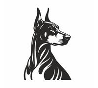 AMA SHOP Autocollant préréglé chien race Dobermann mod.4|Convient pour casque de voiture moto|Decal|
