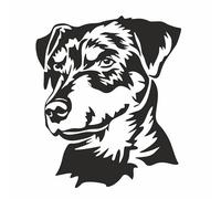 AMA SHOP Autocollant préréglé Deutscher Jagd Terrier |Couleur noire |Convient pour casque de voiture moto|Chambre enfants |Decalcomanie|Passion moto