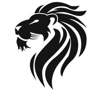 AMA SHOP Sticker pré-réglé Lion modèle 1 couleur noire | Convient pour casque de voiture moto PC, ordinateur portable |Decalcomanie|CM.25