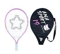 AMA SPORT - AT-BP19 - Raquette de Tennis Enfant - 19 Pouces - Rose - Aluminium - Légère et Durable - Raquette Apprentissage Débutant - Idéale pour Enfants de 3 à 4 Ans - Sac de Transport