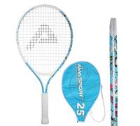 AMA SPORT - AT-X-Blue25-306C - Raquette de Tennis Junior Bleu Océan 25 Pouces - pour Enfant 9 à 12 Ans - Apprentissage Débutant - Légère et Durable