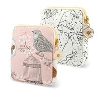 Amabro 2 Pièces Sac Rangement Serviettes Hygiéniques Portable, Protège Slips Menstruels, Sac À Main À Fermeture Éclair Pour Les Serviettes Hygiéniques, Le Stockage Des Tissus
