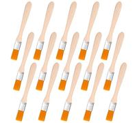 Amabro Lot de 15 pinceaux plats avec manche en bois - Petits pinceaux en nylon - Pinceaux de peinture acrylique pour bricolage, décoration artistique, aquarelle, huile, gouache, peinture en bois,