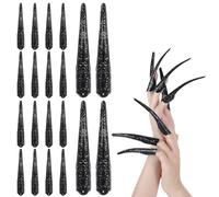 Amabro Lot de 20 Griffes articulées réglables pour Halloween, Extension de Bout des Ongles Fantaisie, Doigt de sorcière, Griffe de Chat, Accessoire Photo Amusant pour décorations de fête d'halloween