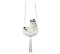Amaca para Chats en Macramè Lit de style Boémien pour chats, conçu avec corde en coton naturel Moulure tressée à la main pour chats et chatons endormis, jouant et si Ril