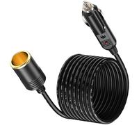 Amacam Rallonge de chargeur de voiture 12 V/24 V - Câble robuste de 6 m avec prise allume-cigare - Convient pour gonfleur de pneu, aspirateur et autres équipements portables nécessitant une forte
