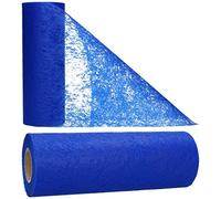 AmaCasa Chemin de Table Non tissé Courroie de Table Ruban de Table Non tissé Mariage Communion 15cm/20m (Bleu, 15cm)