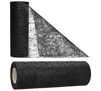 AmaCasa Chemin de Table Non tissé Courroie de Table Ruban de Table Non tissé Mariage Communion 23cm / 25m (Noir)