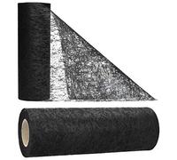 AmaCasa Chemin de Table Non tissé Courroie de Table Ruban de Table Non tissé Mariage Communion 30cm/25m (Noir, 30cm)