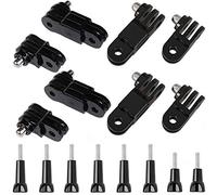 AMACOAM Bras Pivotant Réglable à 3 Voies Fixation pour Gopro Bras Pivotant Extension Adaptateur de Trépied avec 8 Vis à Serrage pour Caméra GoPro Caméra de Sport, Noir 16 Pièces