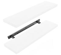 Amada Étagère Murale 60 cm avec Supports Invisibles, Lot de 2, Blanc