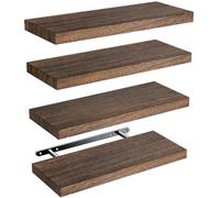 Amada Etagere Murale de Salon et Chambre, Bois de Paulownia, Lot de 4, Brun