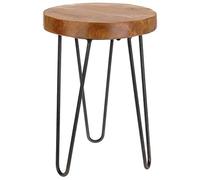 Amadeo Novell Tabouret en Bois de Teck et Acier, Naturel, 30 x 30 x 42 cm