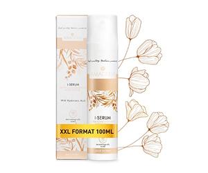 AMADERM I-Serum 100ml, Sérum Visage 100% Acide Hyaluronique Pur et Vitamine E, MADE IN ITALY Sérum Visage et cou Hydratant et Antioxydant avec Effet Remplisseur, SANS PARABEN NI SILICONE Blanc Opale