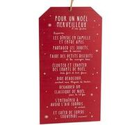 AMADEUS Décoration à suspendre - Noël Merveilleux - En bois - 45 x 24 cm ROUGE G