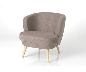 Amadeus Fauteuil chauffeuse Taupe en Feutrine, Coton, Brown, Unique