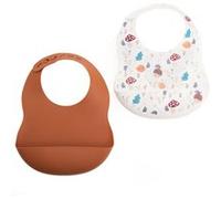 Amadeus - Lot de 2 bavoirs Champignons et Safran Multicolore G